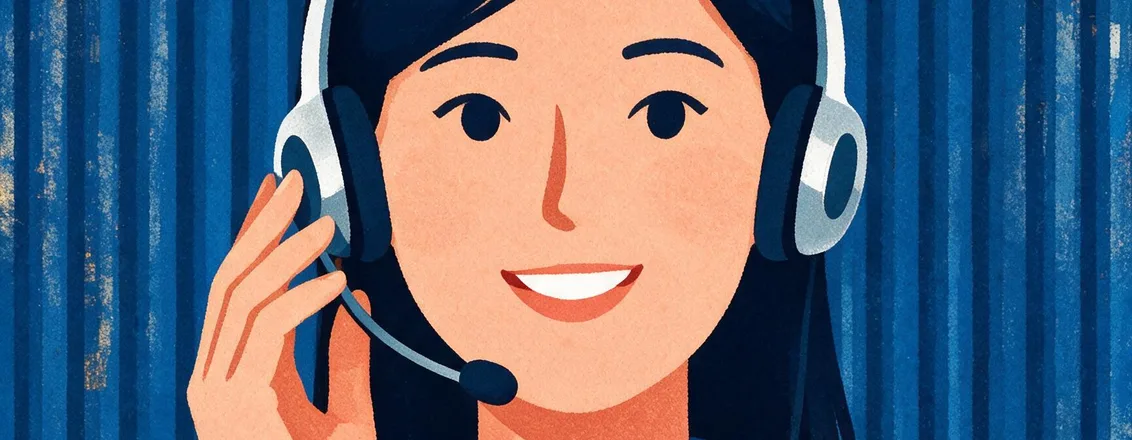 Atendente da SMX Logistics com headset